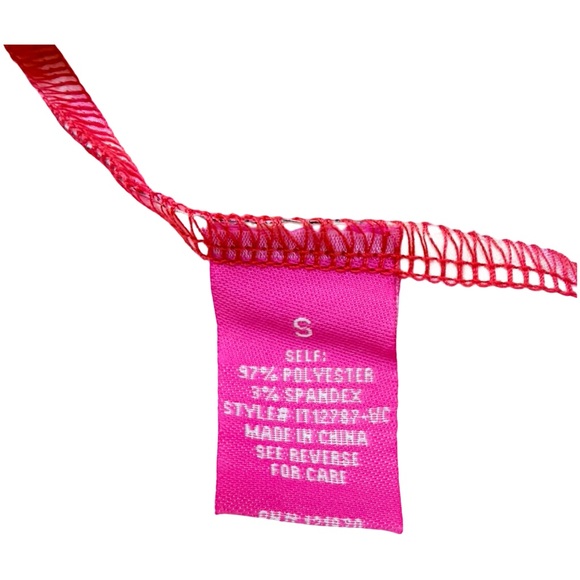 Flying Tomato Pink and Cream Patterned Tunic wide Fringed Sleeves - Picture 9 of 9